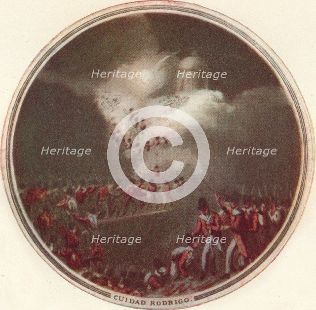 'Capture of Cuidad Rodrigo', 1815, (1910). Artist: Edward Orme.