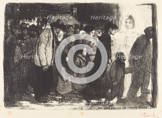 To the True Poor: The Wicked Rich (Aux vrais pauvres: Les mauvais riches), 1894. Creator: Theophile Alexandre Steinlen.