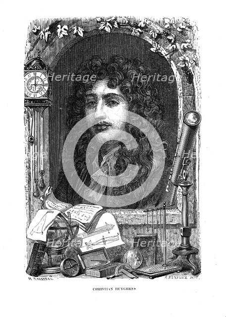 Christiaan Huygens (1629-1695), Dutch physicist, mathematician and astronomer, c1870. Artist: Unknown