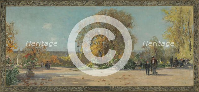 Sketch for the town hall of Vanves: Terrace of the Lycee Michelet, 1902. Creator: Pierre Vauthier.