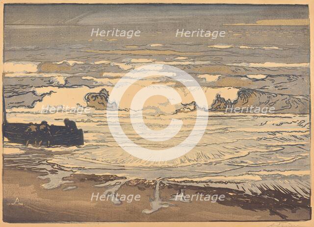 Unfurled Waves, Flood of September 1901 (Les lames deferlent,maree de Septembre 1901), 1901. Creator: Auguste Lepere.