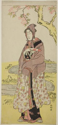 The Actor Segawa Kikunojo III as Kumenosuke in the Play Keisei Natori Soga, Performed..., c.1788. Creator: Katsukawa Shunko.