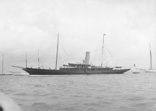 The steam yacht 'Rosabelle II' 1912. Creator: Kirk & Sons of Cowes.