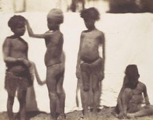 [Children from the Village of Kalabshah, Nubia], 1852. Creator: Ernest Benecke.