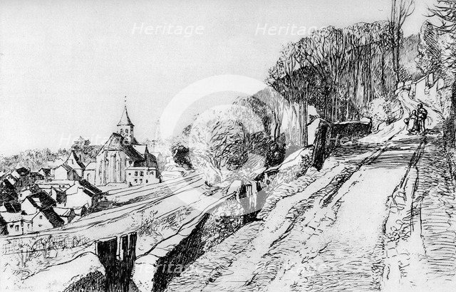 'L'Eglise de St Prix', c1870-1910 (1924). Artist: Auguste Lepere