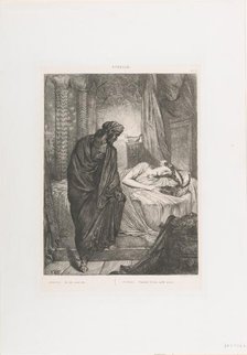 Yet she must die: plate 11 from Othello (Act 5, Scene 2), etched 1844, reprinted 1900. Creator: Theodore Chasseriau.