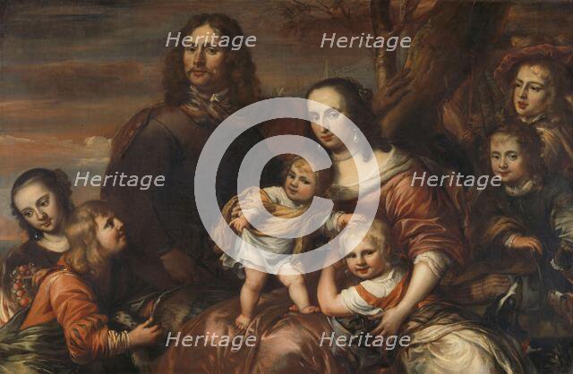 A couple with six children, 1650-1678. Creator: Jurgen Ovens.