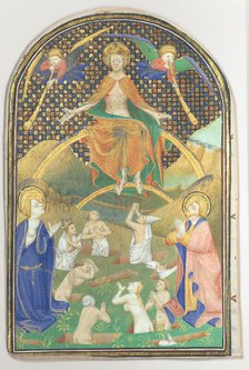 Manuscript Leaf with the Last Judgment, from a Book of Hours, ca. 1400. Creator: Unknown.