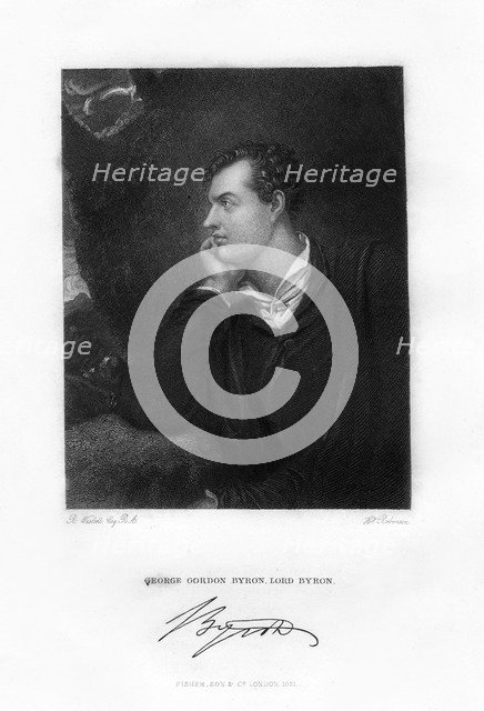 Lord Byron, Anglo-Scottish poet, c1813, (1831). Artist: H Robinson