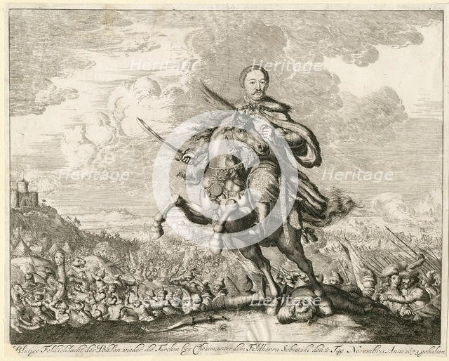 King John III Sobieski at the Battle of Khotyn on 11 November 1673, 1673. Artist: Anonymous  