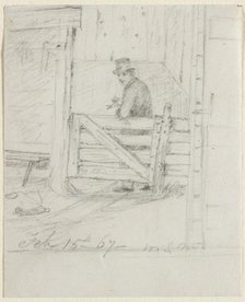 Resting on the Fence, 1867. Creator: William Sidney Mount (American, 1807-1868).