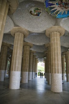 The Room of the Hundred Columns, Park Guell, Barcelona, Spain, 2007. Artist: Samuel Magal