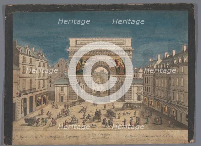 View of Porte Saint-Martin in Paris, 1745-1775. Creator: Anon.