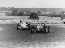 Don Parker and Peter Collins, Silverstone, 1949. Artist: Unknown