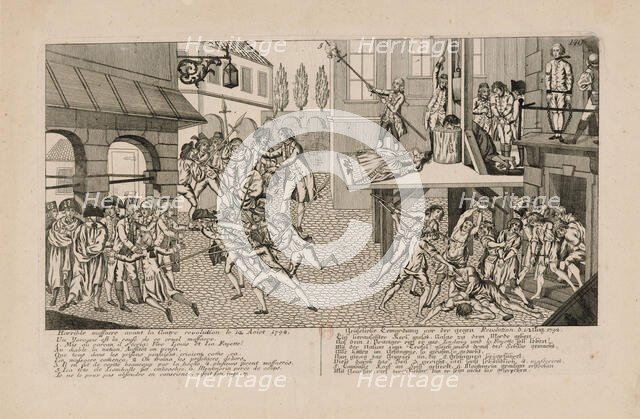 The September Massacres of 1792. The Death of Princesse de Lamballe, c. 1793. Creator: Anonymous.