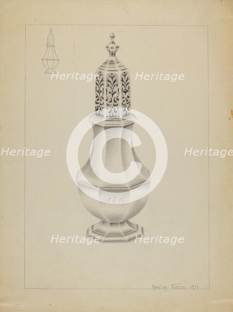 Silver Salt Cellar, 1937. Creator: Amelia Tuccio.