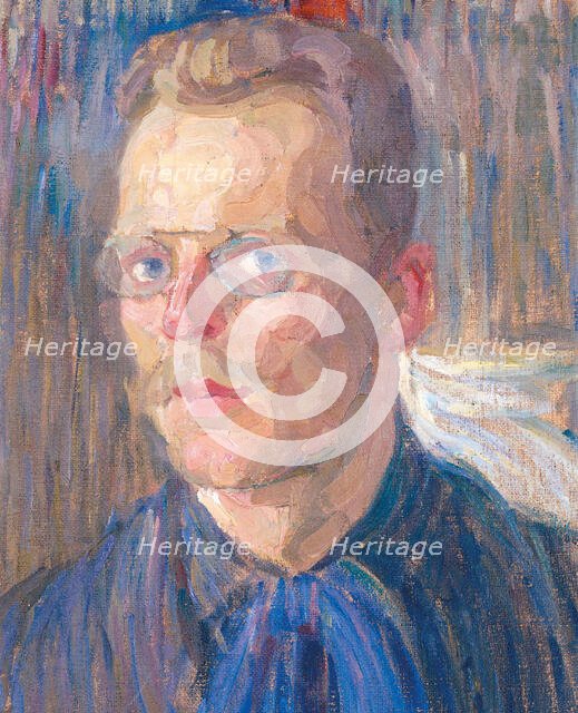 Self-portrait, 1907. Creator: Bogomazov, Alexander Konstantinovich (1880-1930).