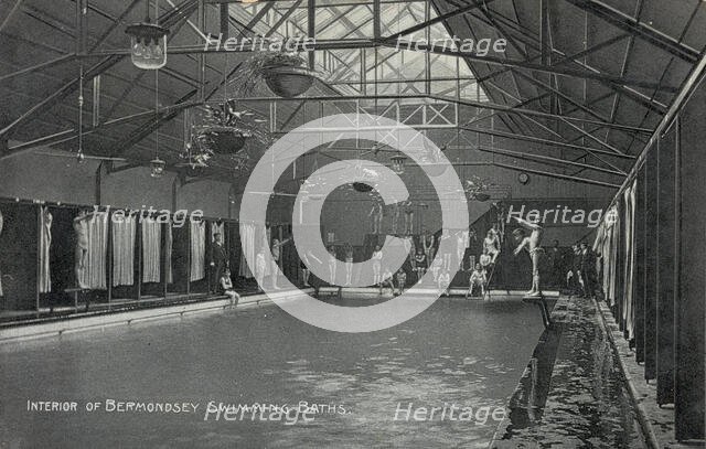 Bermondsey swimming baths: interior, c1906. Creator: Unknown.