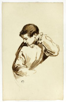 Boy Turning Sideways, Half-Length, c. 1830. Creators: Thomas Jones Barker, Thomas Barker.