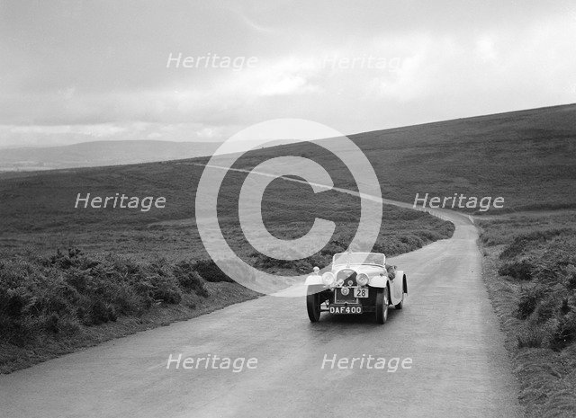 Morgan 4/4 of JC Harris competing at the MCC Torquay Rally, July 1937. Artist: Bill Brunell.