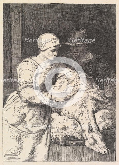 The Sheepshearer, 19th century. Creator: Henry Linton.