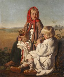 Children in the field, 1860s.