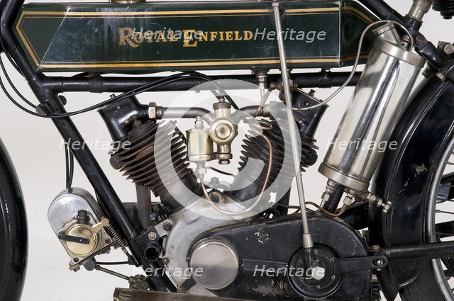 1914 Royal Enfield 3hp motorcycle Artist: Unknown.