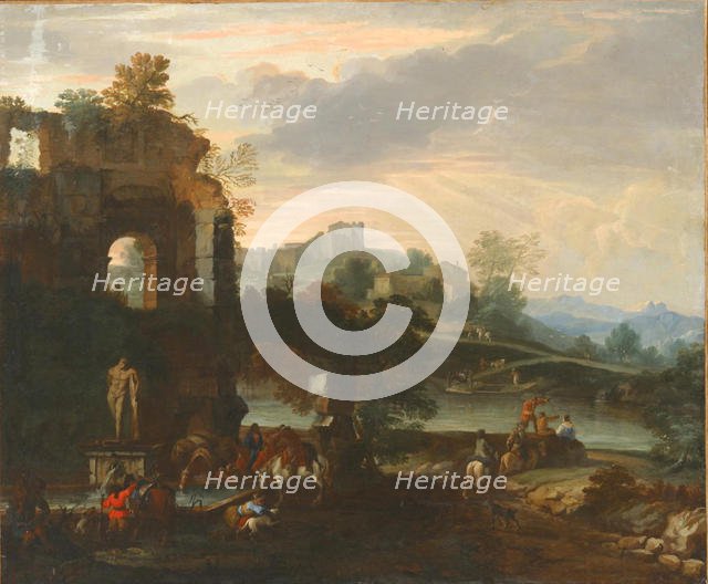 Capriccio with the Farnese Hercules. Creator: Carlevaris, Luca (1663-1730).