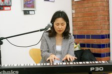 Eriko Ishihara, Eriko Ishihara Trio, Clocktower Cafe, Croydon, London, August 2024. Creator: Brian O'Connor.