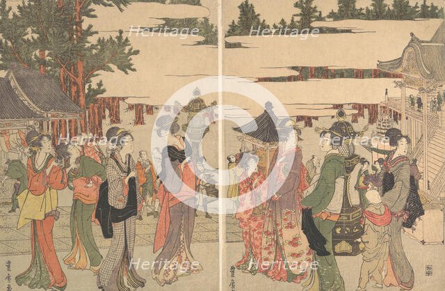 Horinouchi Myo-ho-ji Eho Mairi no Zu, ca. 1804. Creator: Utagawa Toyohiro.