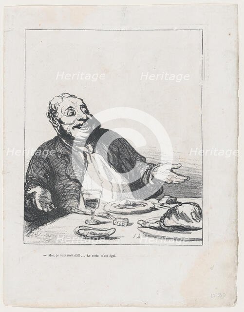 Moi, je suis ravitaillé!...Le reste m'est égal, 1871. Creator: Honore Daumier.