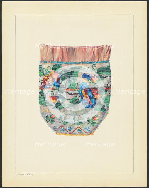 Beaded Silk Bag, c. 1938. Creator: Carmel Wilson.