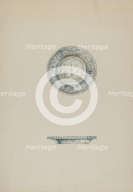 Cup Plate, c. 1936. Creator: Roberta Elvis.