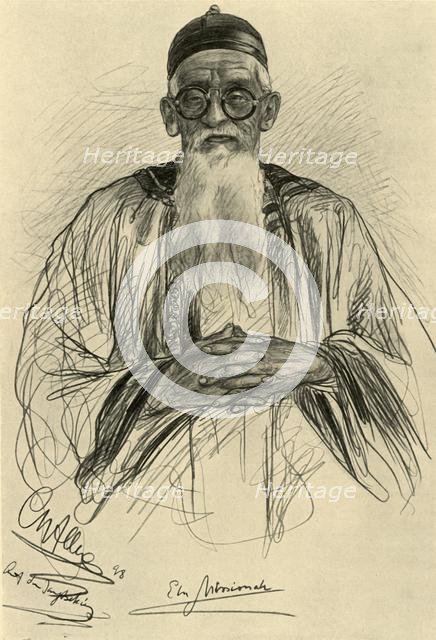 Chinese man wearing spectacles, 1898.  Creator: Christian Wilhelm Allers.