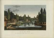 Vue du Petit Trianon, dans le grand parc de Versailles, représentant le Hameau, 1817-1824. Creator: Courvoisier-Voisin, Henri (1757-1830).