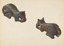 Cat and Ball Coin Bank, c. 1939. Creator: William O. Fletcher.