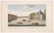 View of the Fontanka River in Saint Petersburg seen from the north side, 1745-1794. Creator: Unknown.