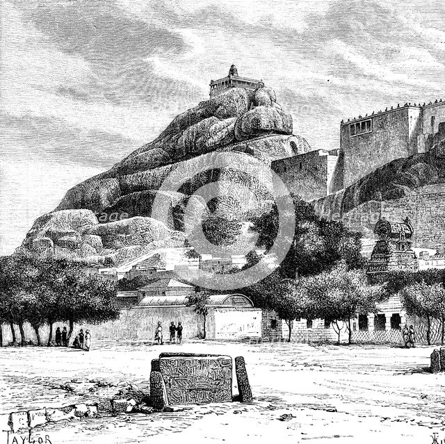 The Rock Fort Temple of Tiruchirapalli, India, 1895.Artist: Taylor