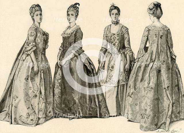 'Clothing during the Reign of George II 1735-1760', 1903, (1937). Creator: Sophie B Steel.