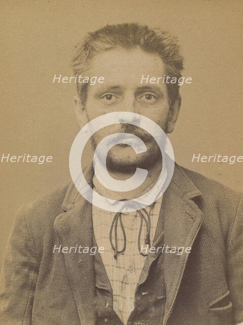 Martineau. Jules, Louis. 30 ans, né à Angers (Maine & Loire). Peintre en bâtiment. Anarchi..., 1894. Creator: Alphonse Bertillon.