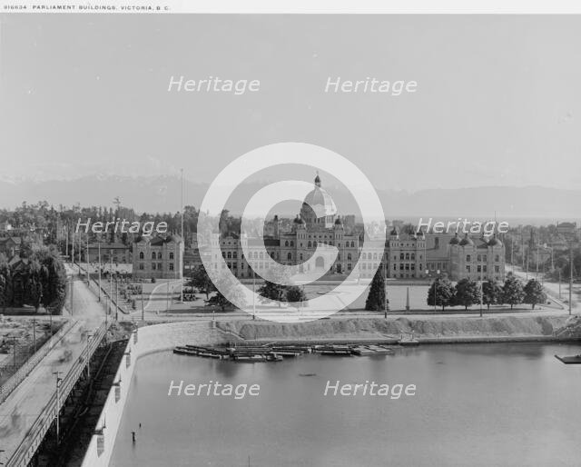 Parliament Buildings, Victoria, B.C., between 1900 and 1906. Creator: Unknown.