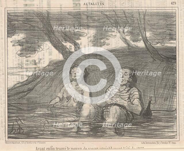 Ayant enfin trouvé le moyen de passer agréablement l'été de 1857, 19th century. Creator: Honore Daumier.