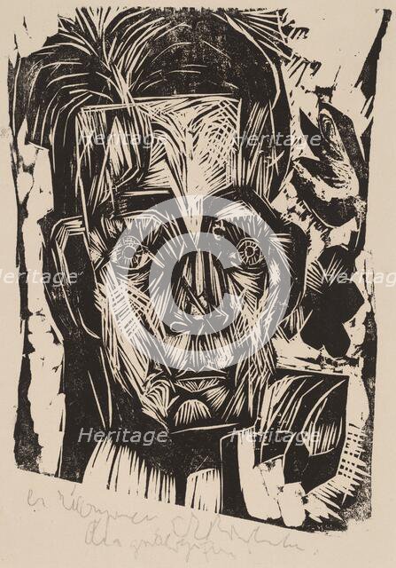 Head of Dr. Robert Binswanger (the Student), 1917-1918. Creator: Ernst Kirchner.