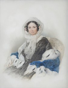 Portrait of Yelena Fyodorovna Ryumina (1800-1874), 1846. Artist: Sokolov, Pyotr Fyodorovich (1791-1848)