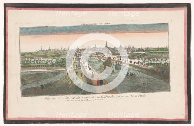 View of the city of Middelburg and the Havenkanaal, 1700-1799. Creator: Anon.