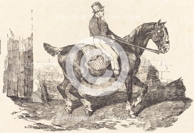 Groom Mounted on a Carriage-Horse (Cheval de carrosse monte par un palfrenier), 1820. Creator: Theodore Gericault.