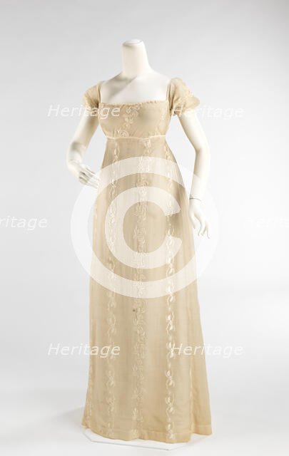 Evening dress, American or European, 1810-12. Creator: Unknown.