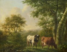 Landscape with Cattle, 1827. Creator: Adolf Karel Maximiliaan Engel.