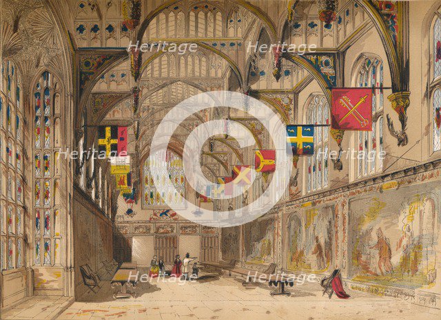 'Wolsey's Hall, Hampton Court', 1845. Artist: Unknown.
