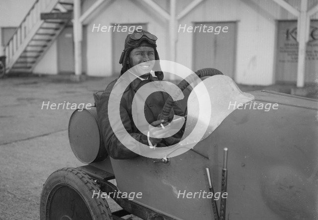 HJC Smith in his Eric-Campbell at the JCC 200 Mile Race, Brooklands, Surrey, 1921. Artist: Bill Brunell.
